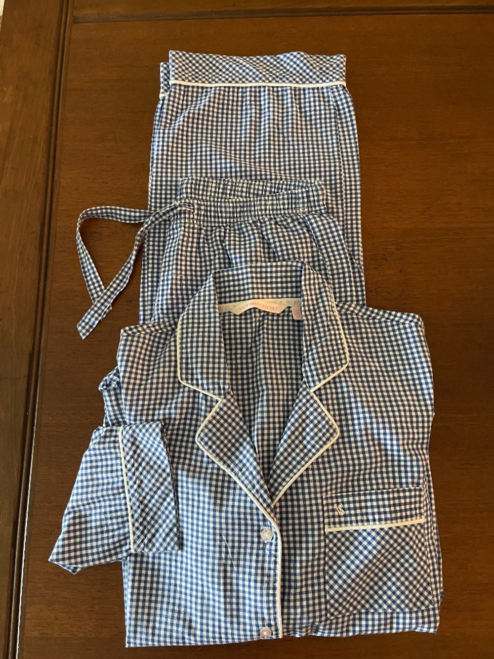 Victoria's Secret Pajama Set Gingham Check - Picture 6 of 8